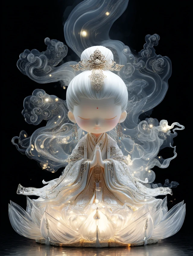 Chibi Goddess in Meditation 3D Art