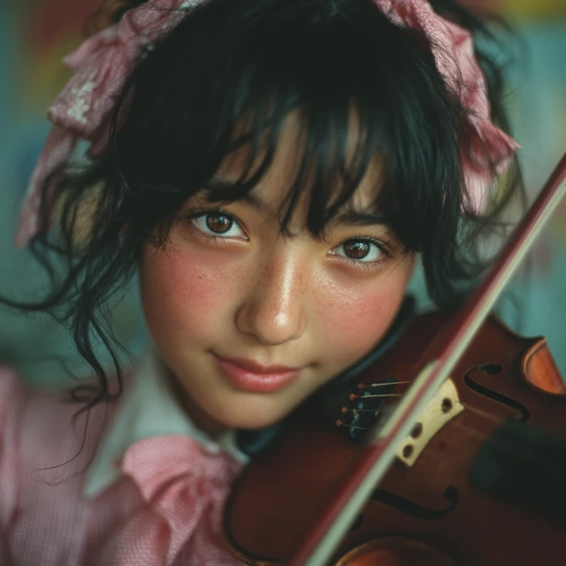 Vietnamese Girl Playing Violin Photography