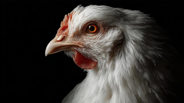CloseUp of a White Fowl Bird Focused Eye in HighQuality