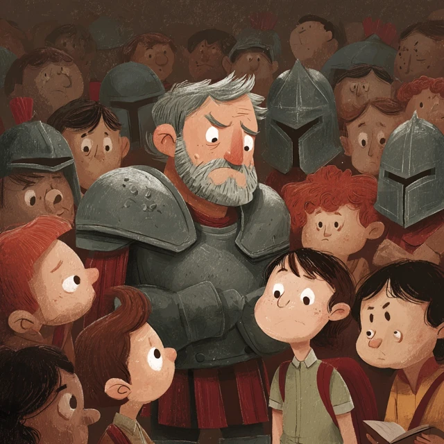 Childrens Book Illustration Knight and Kids