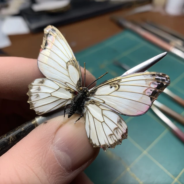 Detailed Butterfly Art With Membrane Wings