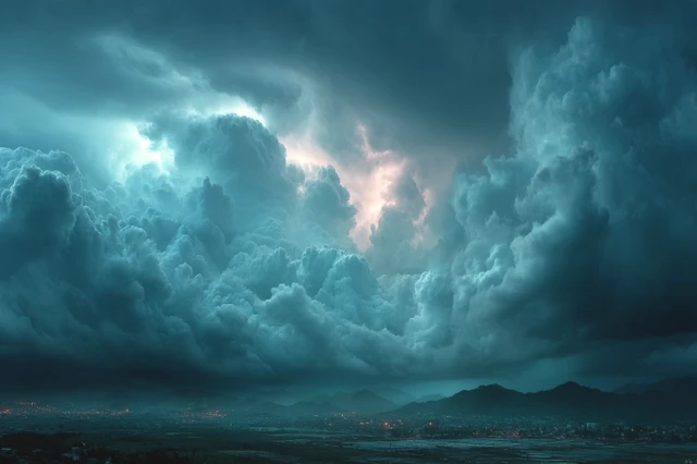Ominous Storm Clouds Gathering Sky Artwork