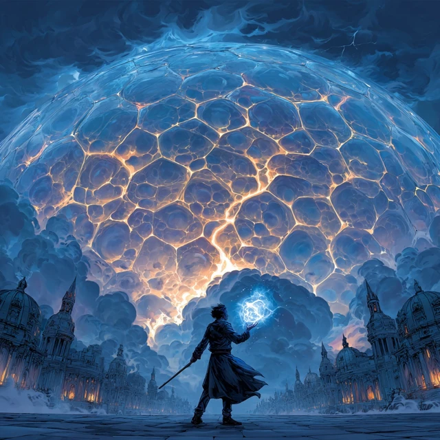 Lightning Dome Man Fantasy Art
