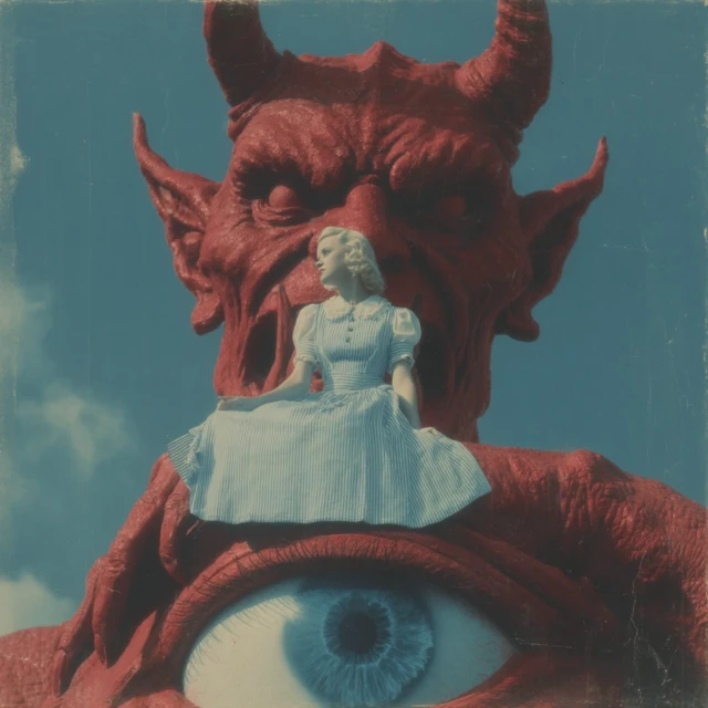 Demon and Woman Vintage Photography