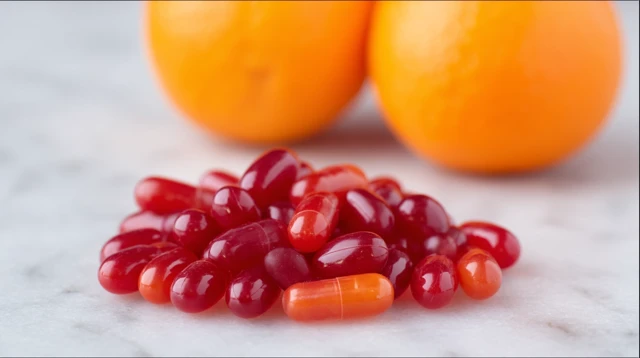 Natural Supplements Fresh Tomatoes and Oranges