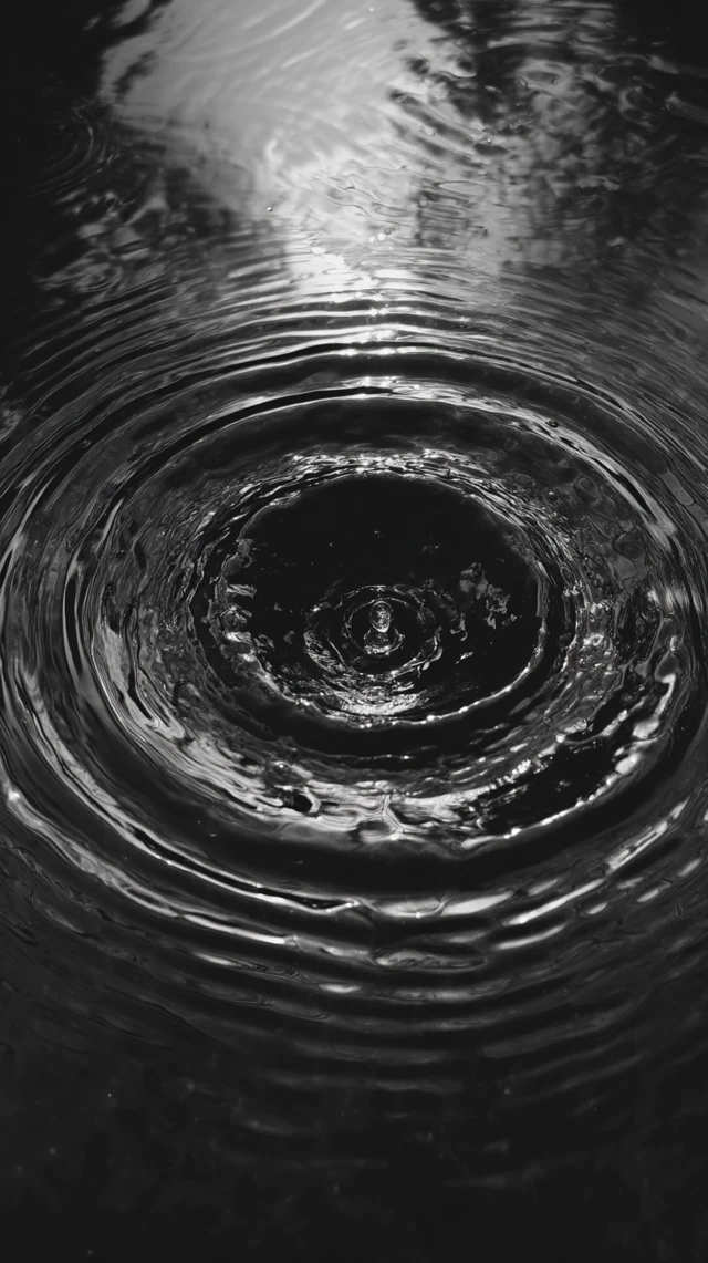 Grayscale Water Ripple Top View