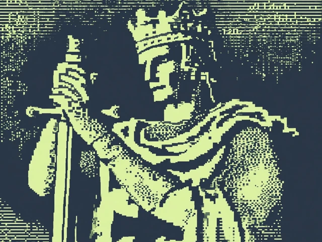 Pixel Art King of England 1066 Retro Graphics