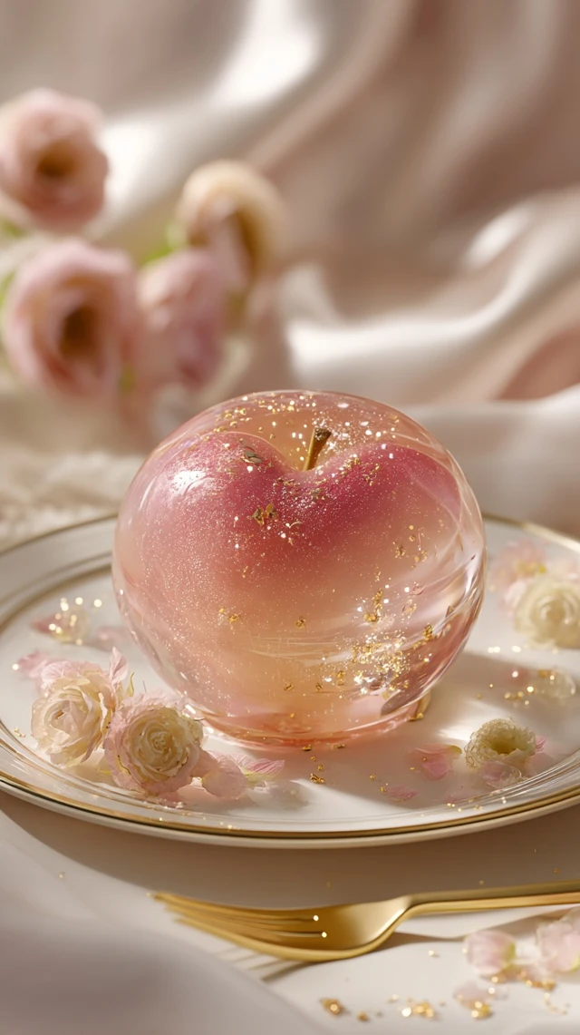 Luxurious Peach Dessert Hyper Realistic 8k