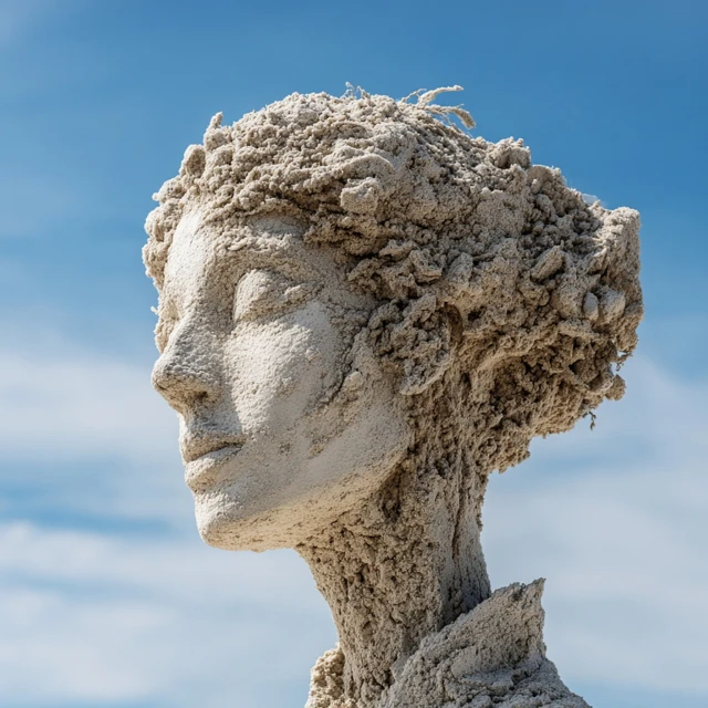Salt Statue of a Woman on a Salt Flat