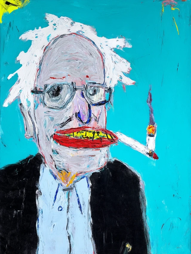 Bernie Sanders Art Smoking Joint Basquiat Style