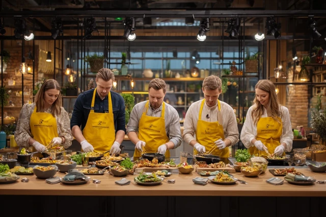 Cooking Show Chefs Preparing Delicious Food