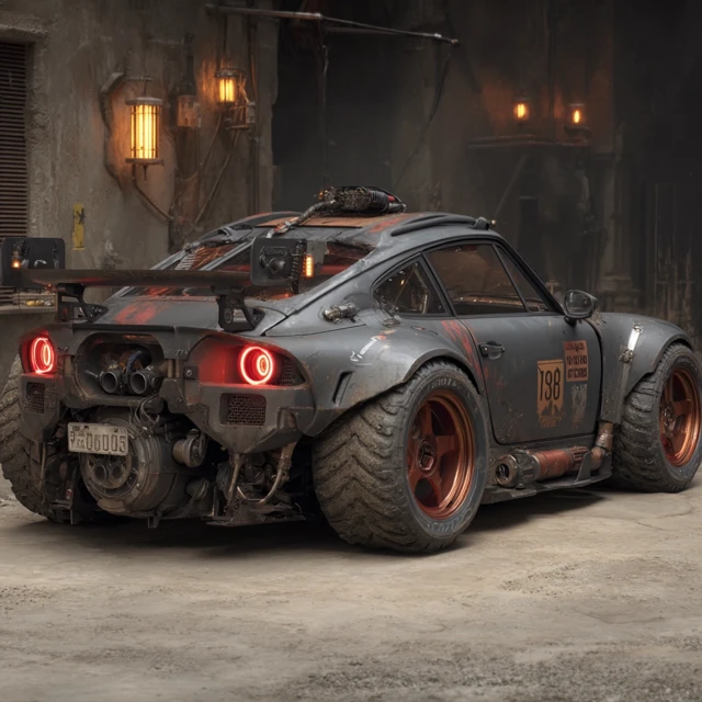 Cyberpunk Jet Engine Supercar