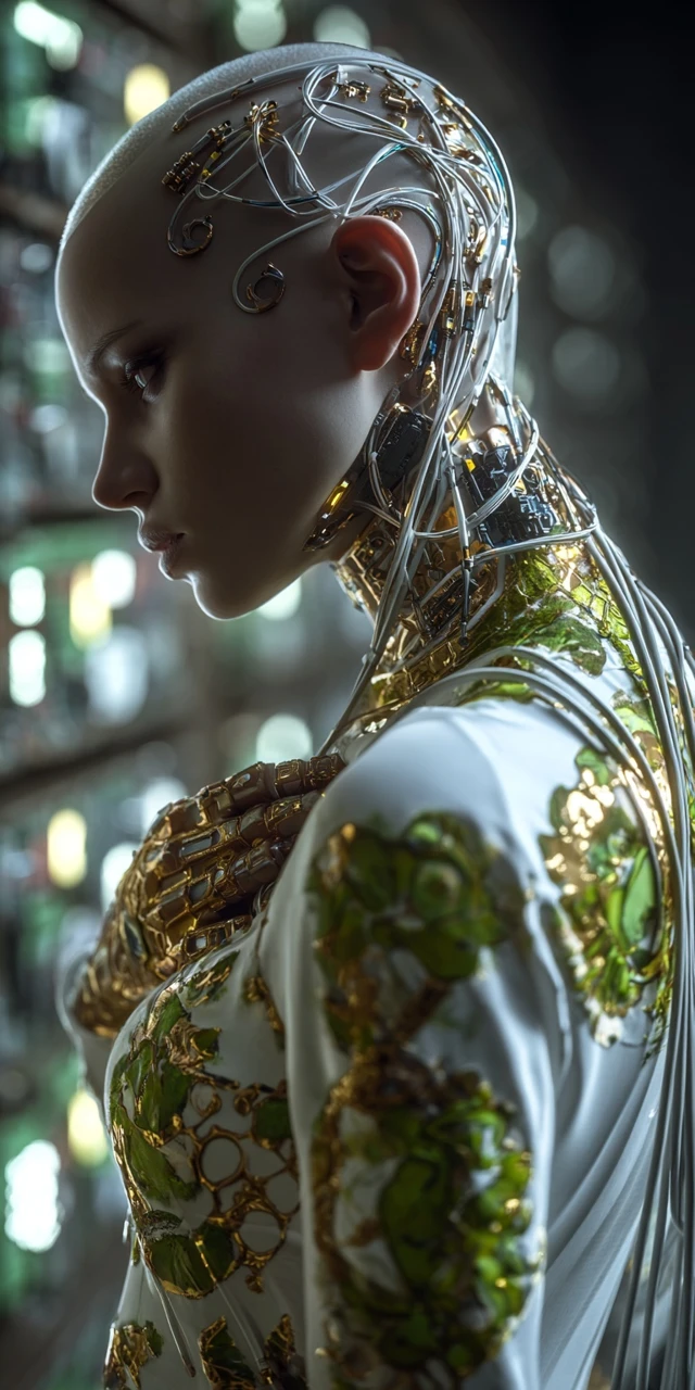 Cybernetic Female Portrait Futuristic AI