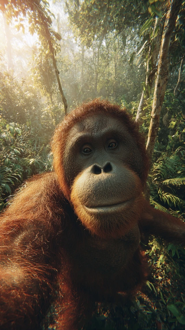 Orangutan Selfie in the Jungle A Curious Encounter