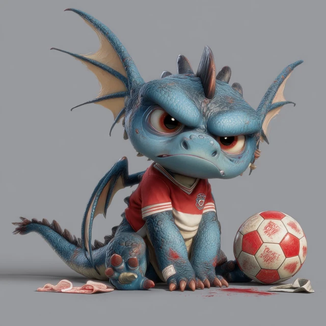 Cute Dragon Soccer Player