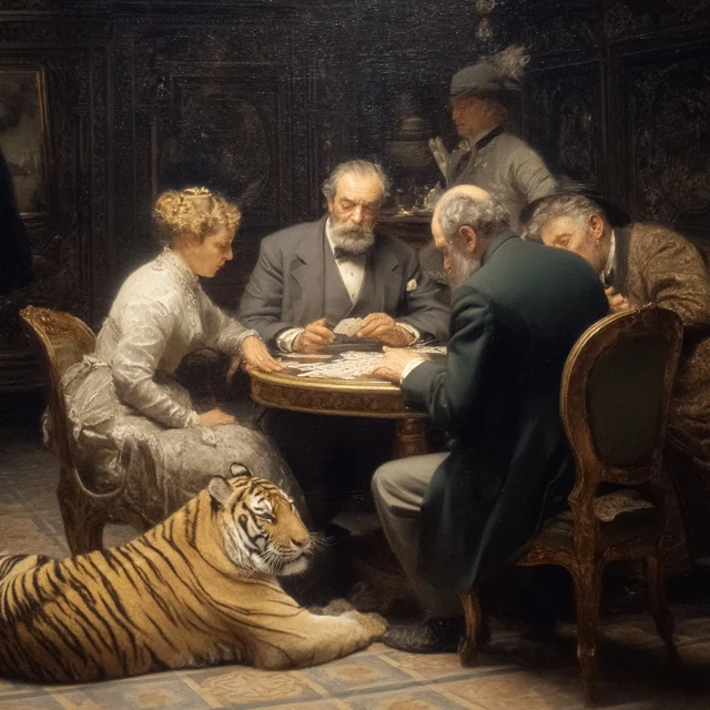 Doppelkopf Card Game JeanLeon Gerome Oil Painting