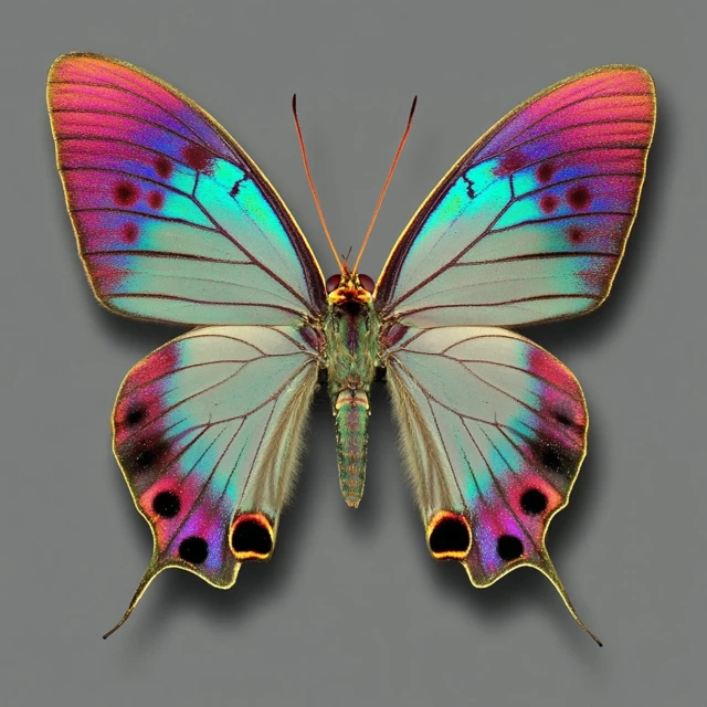 Symmetrical Butterfly Specimen Photography