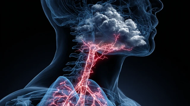Human Respiratory System XRay Illustration