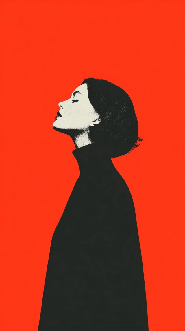 Minimalist Black and Red Portrait Fashion Photography