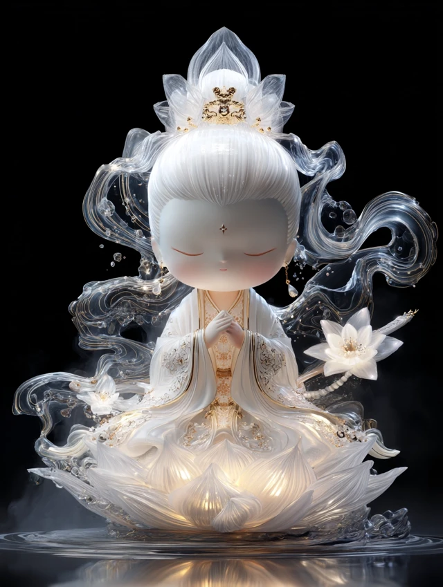 Chibi Goddess in Meditation 3D Art