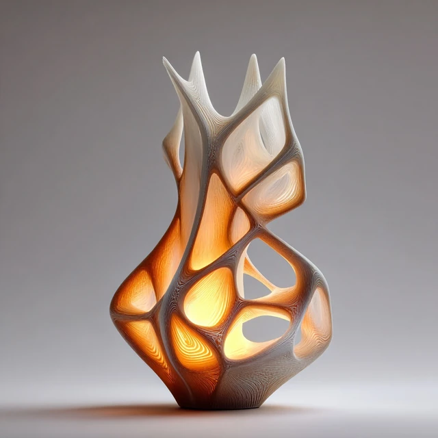 3D Printed Organic Table Lamp Design for Ambient Light