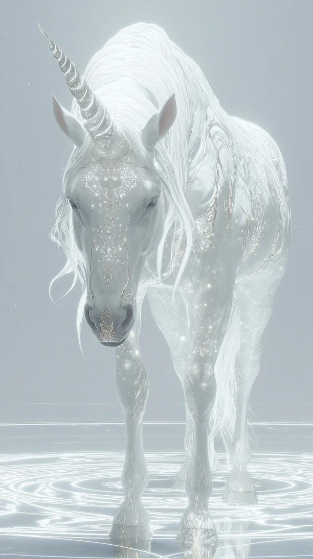Holy Unicorn Pure White Divinity in Radiant Light