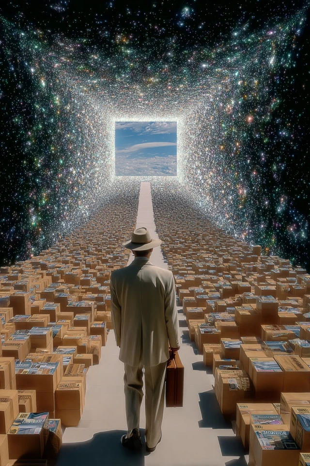 Astral Mailman Delivering Postcards to the Universe