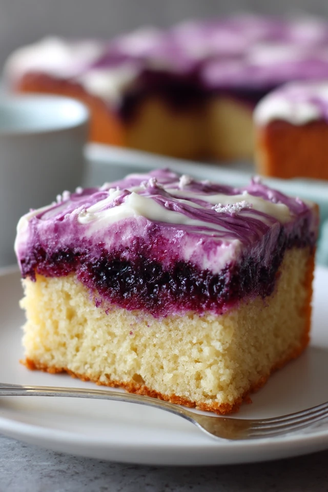 Blackberry Lavender Swirl Sheet Cake Delicious Dessert
