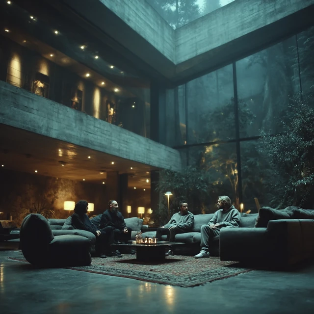 Luxury Villa Living Room Influencers Suspense
