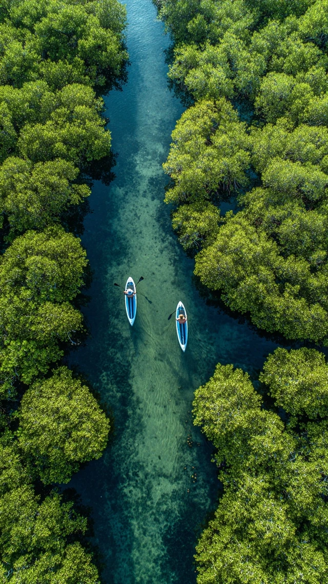 Paddleboarding in Florida Top View Peaceful Waters