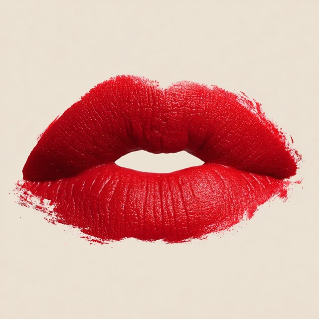 Red Lipstick Texture Close Up Beauty Makeup
