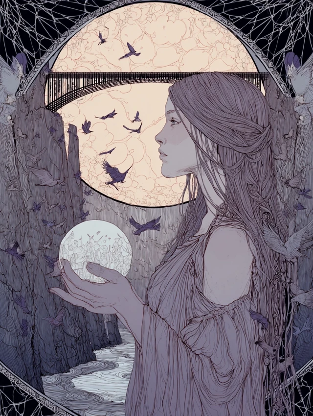 Support of Connection Art Nouveau Illustration