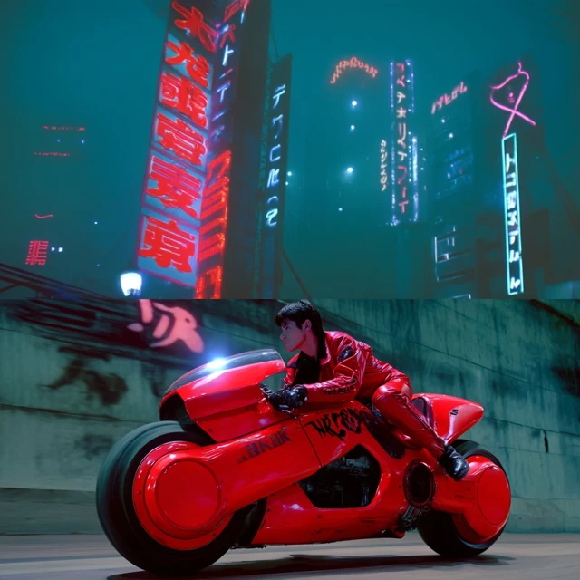 Akira Inspired Anime Racer on Futuristic Motorcycle