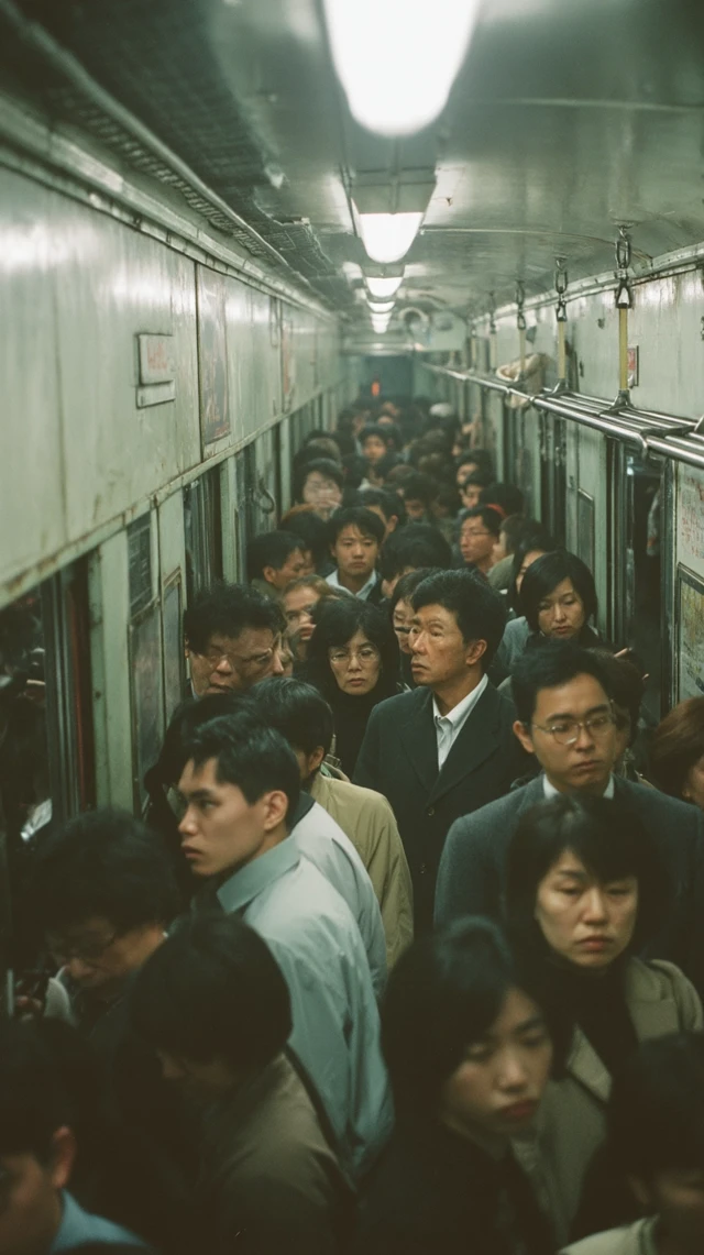 Rush Hour Subway Train Modern Urban Life