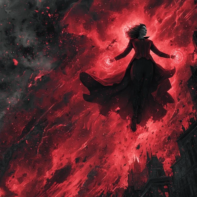 Scarlet Witch Epic Battle Chaos Magic Red and Black