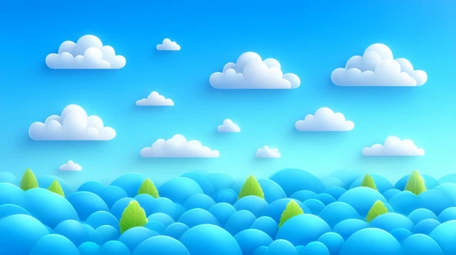 Minimalist Sky and Cloud Landscape Digital Art
