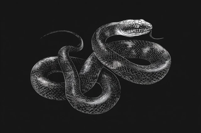 Engraving Style Snake Illustration