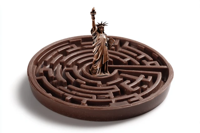 Chocolate Maze with Statue of Liberty Food Photography