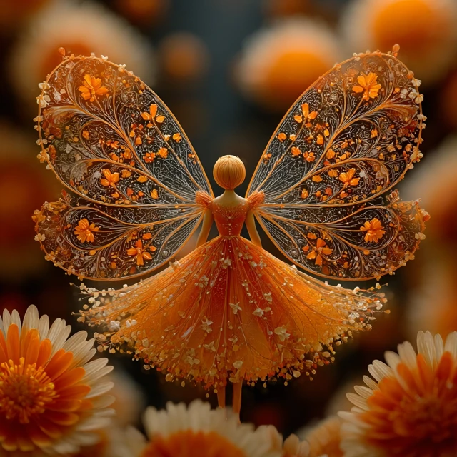 Compassion Fairy in Orange: Enchanting Fantasy Art
