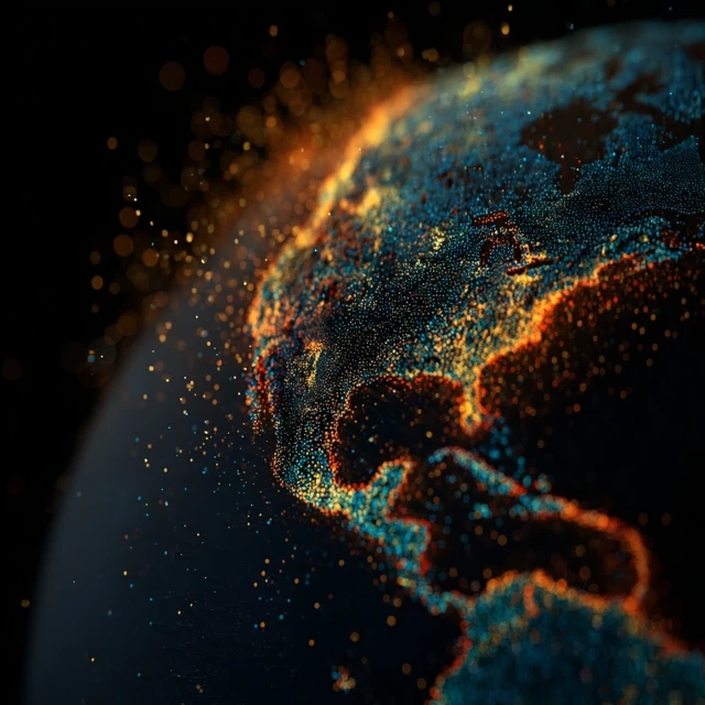 Earth From Space Pointillism View 4K