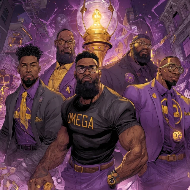 Omega Psi Phi Brothers Magazine Cover 3D Art