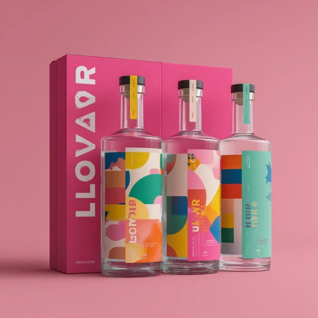 FLAVOR Vodka Package Design Modern Abstract Colors