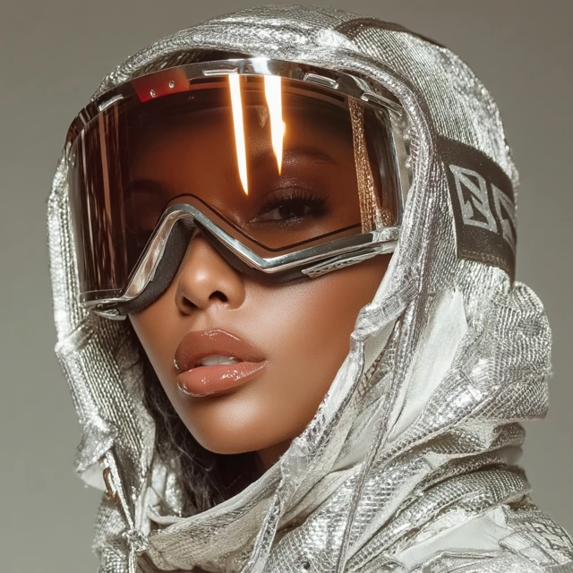 Cyberpunk Fashion: Futuristic Model in Techwear