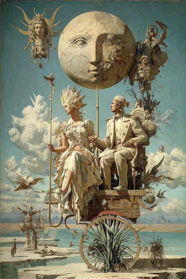 Surreal Oil Painting Aphrodite and Ares