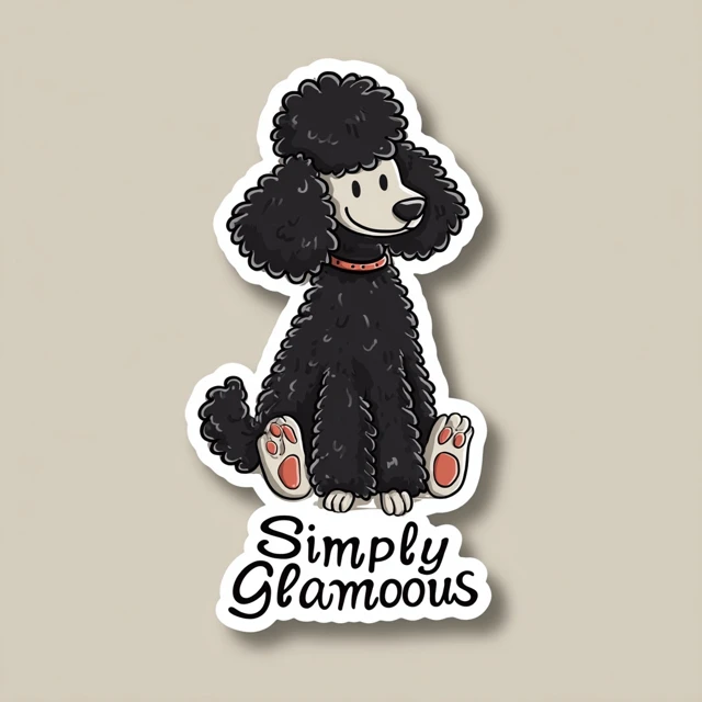 Simply Glamorous Poodle Dog Sticker
