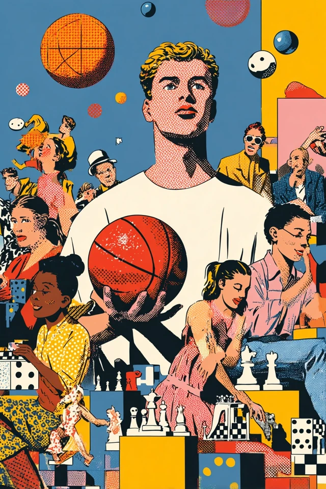Pop Art Illustration of Sports and Classes