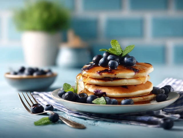 Delicious Blueberry Pancakes Food Photography