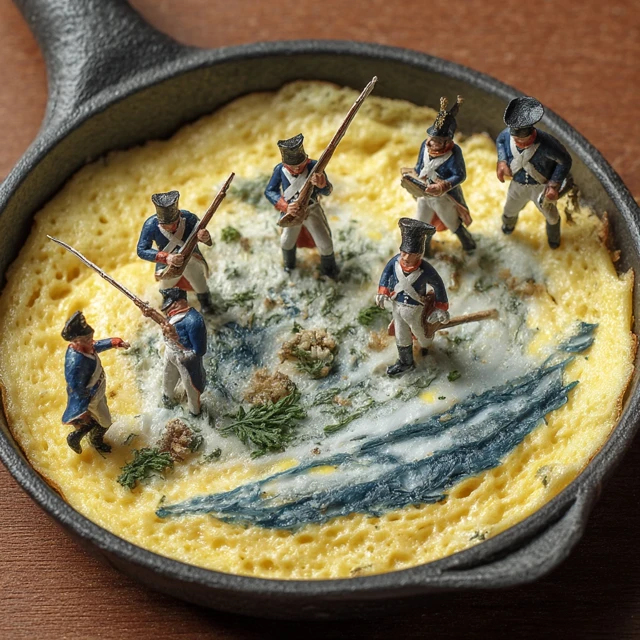 Omelette Napoleonic Wars Scene Miniature Art