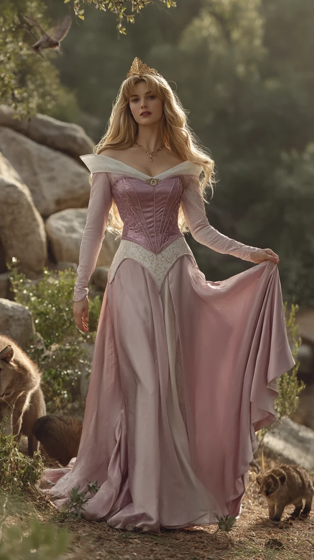 Aurora in Forest: Disney Princess in Pastel Dream