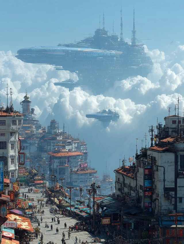 Cyberpunk Future City High Tech Buildings and Neon Lights